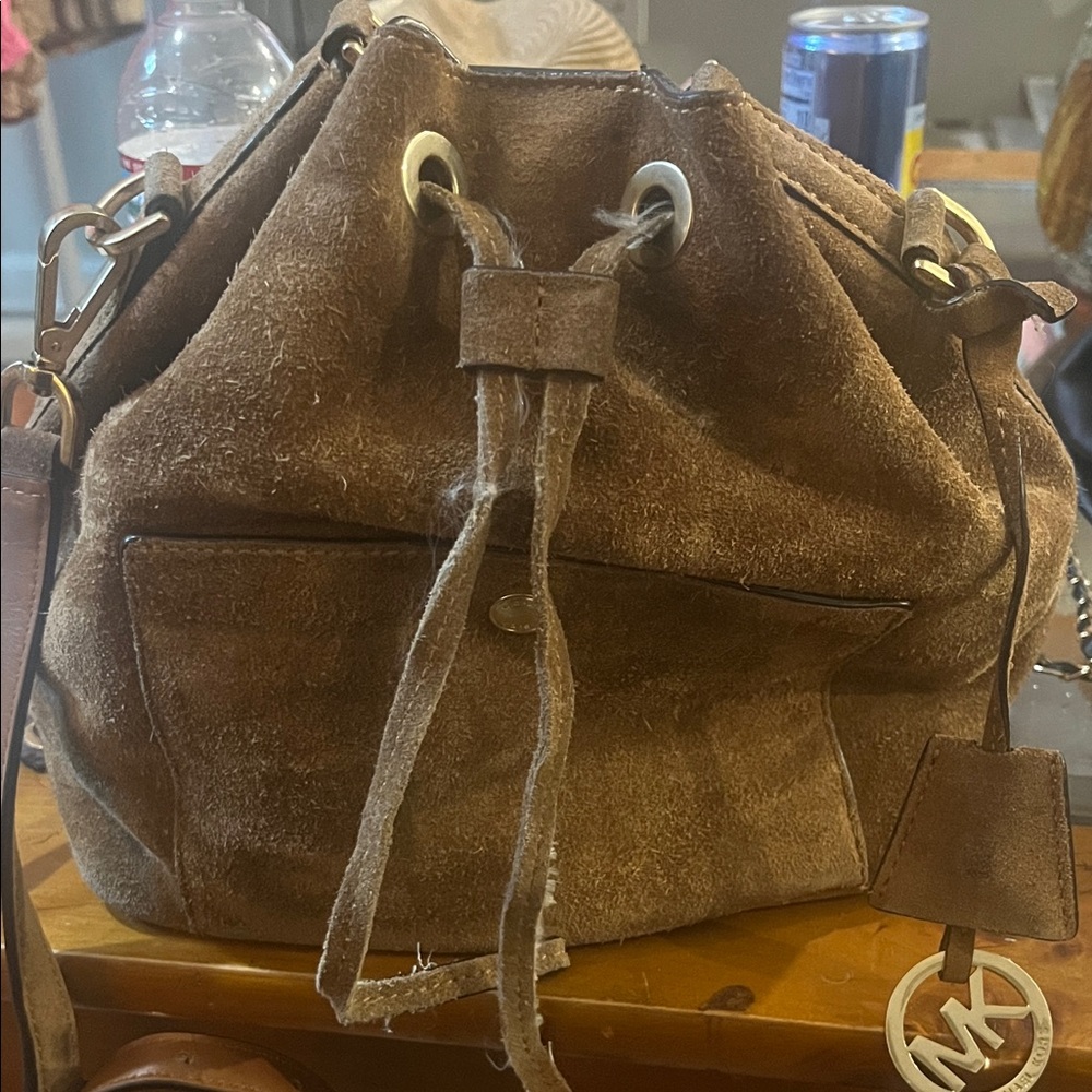 Brown Suede Bucket Bag grenwhich bucket bag - Picture 3 of 5